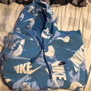 Nike Men’s Blue Graphic Crewneck Hoodie
